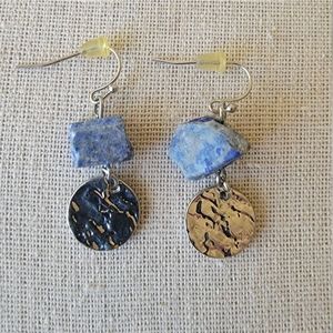 Handmade Blue Aventurine Dangle Earrings